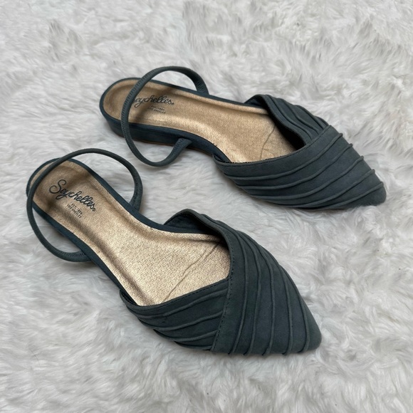 Seychelles Dusty Blue Pointed Toe Slingback Shoes Size 6 - Picture 8 of 12